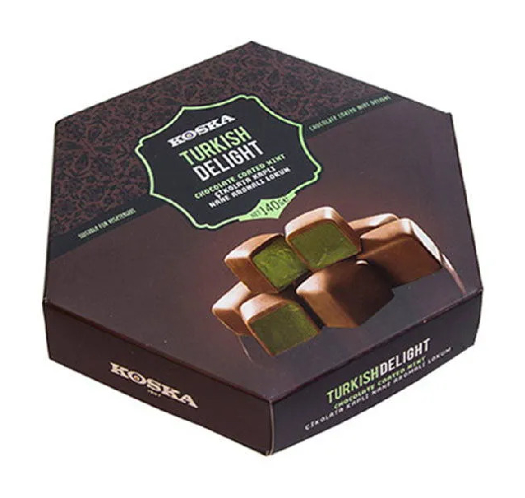KOSKA Chocolate Coated Turkish Delight With Mint Flavoured 140g x 12